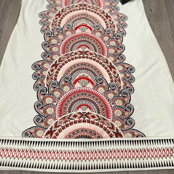 New York & Company Sleeveless Geometric Pattern Dress White Midi dress NWT - Picture 2 of 7